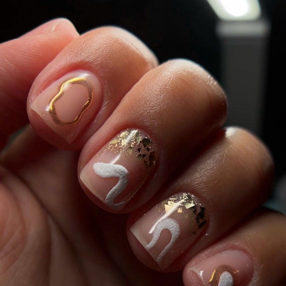 Gold leaf nail art